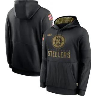 Pittsburgh Steelers Men's 2020 Salute to Service Sideline Performance Pullover Hoodie - Black