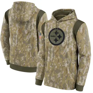 Pittsburgh Steelers Men's 2021 Salute to Service Therma Performance Pullover Hoodie - Camo