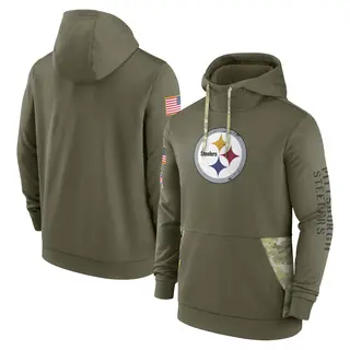 Pittsburgh Steelers Men's 2022 Salute to Service Therma Performance Pullover Hoodie - Olive