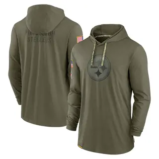 Pittsburgh Steelers Men's 2022 Salute to Service Tonal Pullover Hoodie - Olive