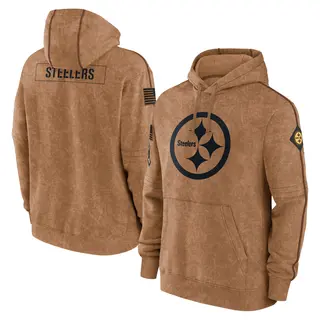 Pittsburgh Steelers Men's 2023 Salute to Service Club Pullover Hoodie - Brown
