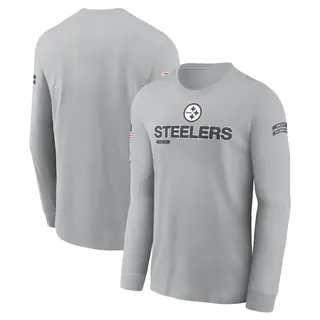 Pittsburgh Steelers Men's 2024 Salute To Service Long Sleeve T-Shirt - Gray