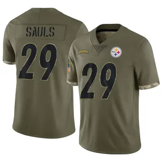 Pittsburgh Steelers Men's Ben Sauls Limited 2022 Salute To Service Jersey - Olive