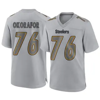 Pittsburgh Steelers Men's Chukwuma Okorafor Game Atmosphere Fashion Jersey - Gray