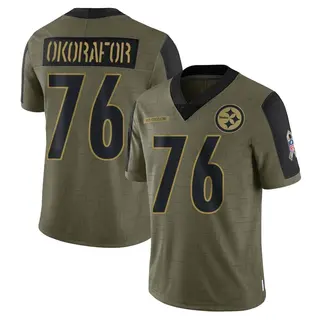 Pittsburgh Steelers Men's Chukwuma Okorafor Limited 2021 Salute To Service Jersey - Olive