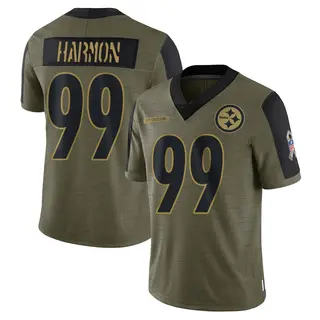 Pittsburgh Steelers Men's Derrick Harmon Limited 2021 Salute To Service Jersey - Olive