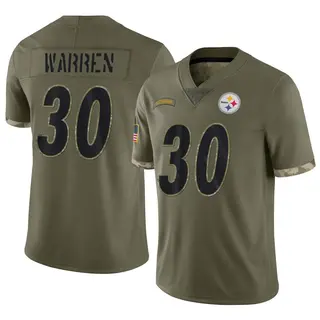 Pittsburgh Steelers Men's Jaylen Warren Limited 2022 Salute To Service Jersey - Olive