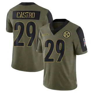 Pittsburgh Steelers Men's Sebastian Castro Limited 2021 Salute To Service Jersey - Olive