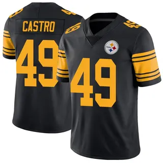 Pittsburgh Steelers Men's Sebastian Castro Limited Color Rush Jersey - Black