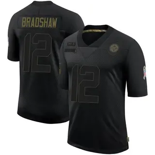 Pittsburgh Steelers Men's Terry Bradshaw Limited 2020 Salute To Service Jersey - Black