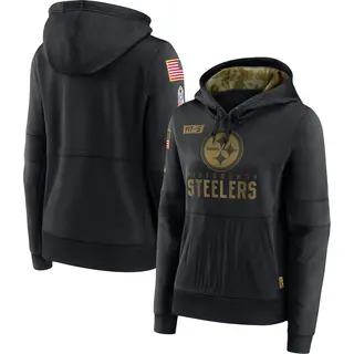 Pittsburgh Steelers Women's 2020 Salute to Service Performance Pullover Hoodie - Black
