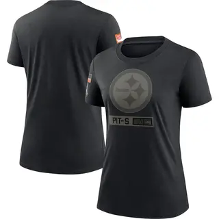 Pittsburgh Steelers Women's 2020 Salute To Service Performance T-Shirt - Black