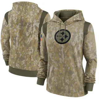 Pittsburgh Steelers Women's 2021 Salute to Service Therma Performance Pullover Hoodie - Olive