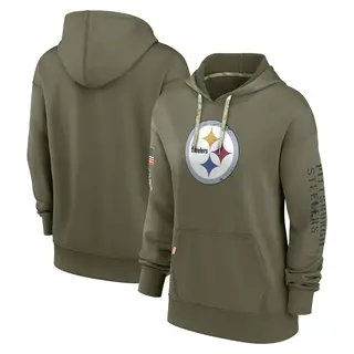 Pittsburgh Steelers Women's 2022 Salute to Service Performance Pullover Hoodie - Olive