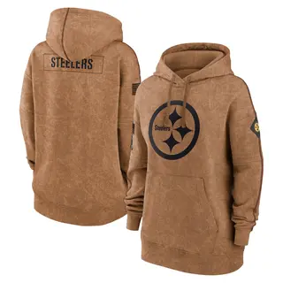 Pittsburgh Steelers Women's 2023 Salute to Service Pullover Hoodie - Brown