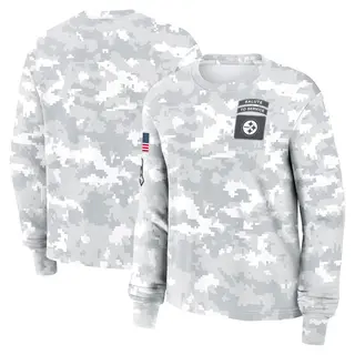 Pittsburgh Steelers Women's 2024 Salute To Service Long Sleeve T-Shirt - Arctic Camo