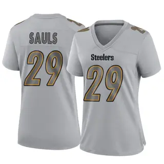 Pittsburgh Steelers Women's Ben Sauls Game Atmosphere Fashion Jersey - Gray