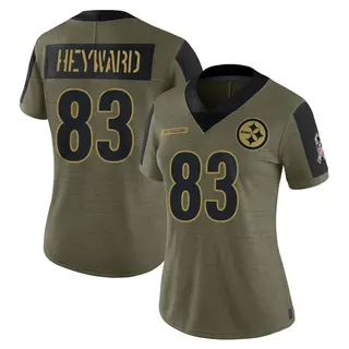Pittsburgh Steelers Women's Connor Heyward Limited 2021 Salute To Service Jersey - Olive