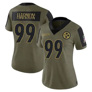 Pittsburgh Steelers Women's Derrick Harmon Limited 2021 Salute To Service Jersey - Olive