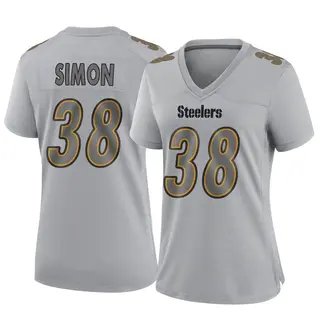 Pittsburgh Steelers Women's John Simon Game Atmosphere Fashion Jersey - Gray