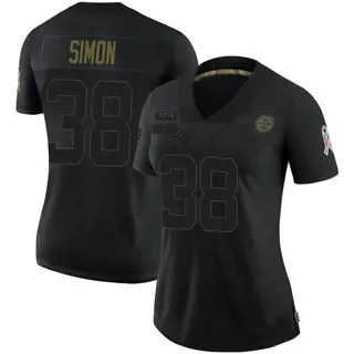 Pittsburgh Steelers Women's John Simon Limited 2020 Salute To Service Jersey - Black