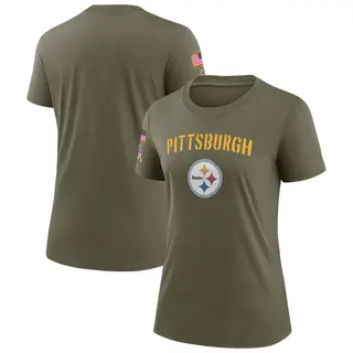 Pittsburgh Steelers Women's Legend 2022 Salute To Service T-Shirt - Olive