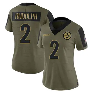 Pittsburgh Steelers Women's Mason Rudolph Limited 2021 Salute To Service Jersey - Olive
