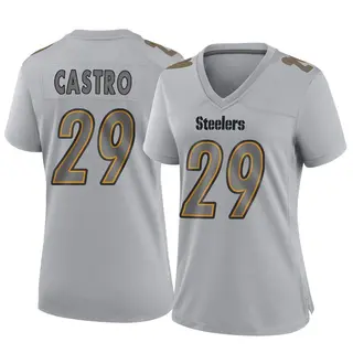 Pittsburgh Steelers Women's Sebastian Castro Game Atmosphere Fashion Jersey - Gray