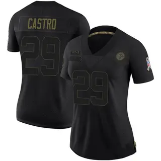Pittsburgh Steelers Women's Sebastian Castro Limited 2020 Salute To Service Jersey - Black