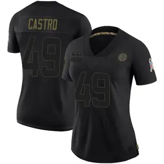 Pittsburgh Steelers Women's Sebastian Castro Limited 2020 Salute To Service Jersey - Black
