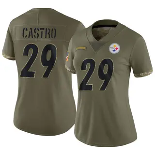 Pittsburgh Steelers Women's Sebastian Castro Limited 2022 Salute To Service Jersey - Olive