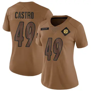 Pittsburgh Steelers Women's Sebastian Castro Limited 2023 Salute To Service Jersey - Brown