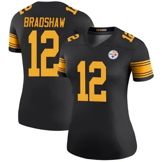 Pittsburgh Steelers Women's Terry Bradshaw Legend Color Rush Jersey - Black