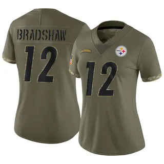 Pittsburgh Steelers Women's Terry Bradshaw Limited 2022 Salute To Service Jersey - Olive