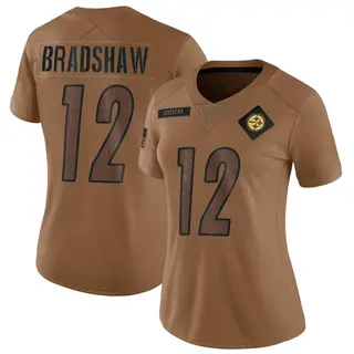Pittsburgh Steelers Women's Terry Bradshaw Limited 2023 Salute To Service Jersey - Brown