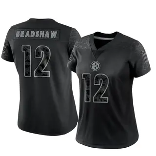 Pittsburgh Steelers Women's Terry Bradshaw Limited Reflective Jersey - Black