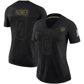 Pittsburgh Steelers Women's Travis Homer Limited 2020 Salute To Service Jersey - Black