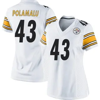 Pittsburgh Steelers Women's Troy Polamalu Game Jersey - White