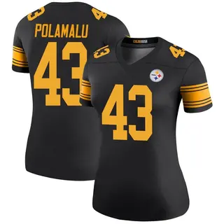 Pittsburgh Steelers Women's Troy Polamalu Legend Color Rush Jersey - Black