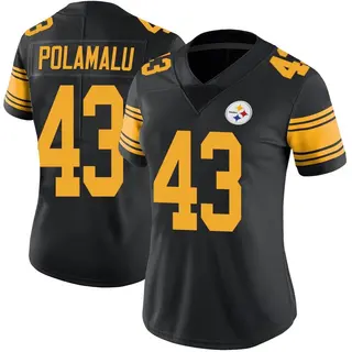 Pittsburgh Steelers Women's Troy Polamalu Limited Color Rush Jersey - Black