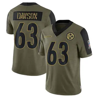 Pittsburgh Steelers Youth Dermontti Dawson Limited 2021 Salute To Service Jersey - Olive
