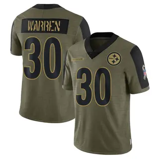 Pittsburgh Steelers Youth Jaylen Warren Limited 2021 Salute To Service Jersey - Olive