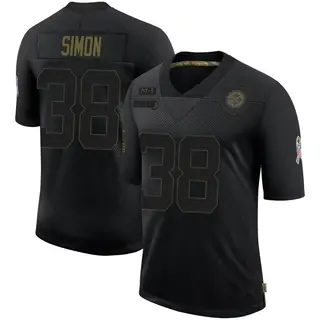 Pittsburgh Steelers Youth John Simon Limited 2020 Salute To Service Jersey - Black