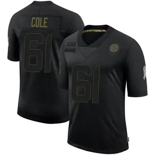 Pittsburgh Steelers Youth Mason Cole Limited 2020 Salute To Service Jersey - Black