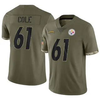Pittsburgh Steelers Youth Mason Cole Limited 2022 Salute To Service Jersey - Olive