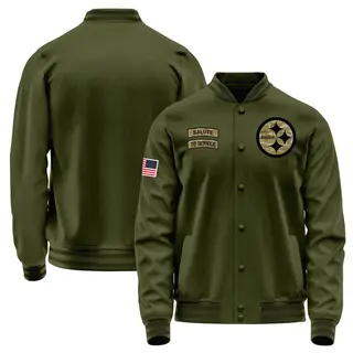 Pittsburgh Steelers Youth Salute to Service Sideline Performance Jacket - Olive