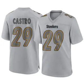 Pittsburgh Steelers Youth Sebastian Castro Game Atmosphere Fashion Jersey - Gray