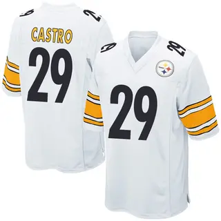 Pittsburgh Steelers Youth Sebastian Castro Game Jersey - White