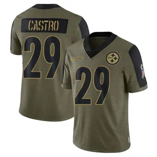 Pittsburgh Steelers Youth Sebastian Castro Limited 2021 Salute To Service Jersey - Olive