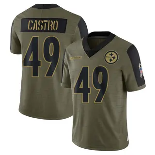 Pittsburgh Steelers Youth Sebastian Castro Limited 2021 Salute To Service Jersey - Olive